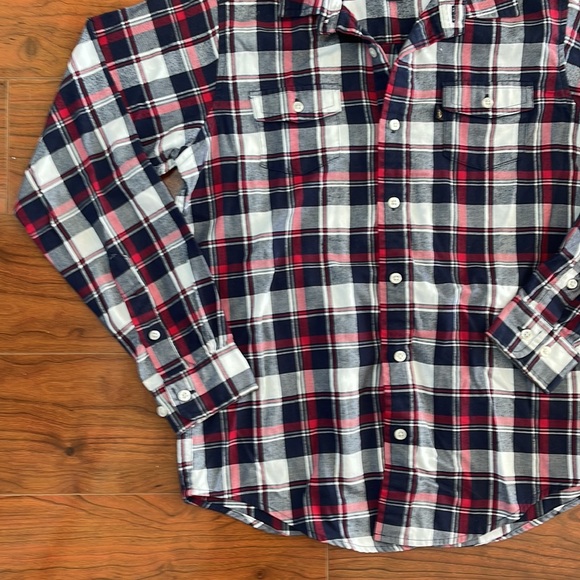 Brooks Brothers Blue and Red Boys Plaid Flannel Button Down Shirt - Picture 3 of 8
